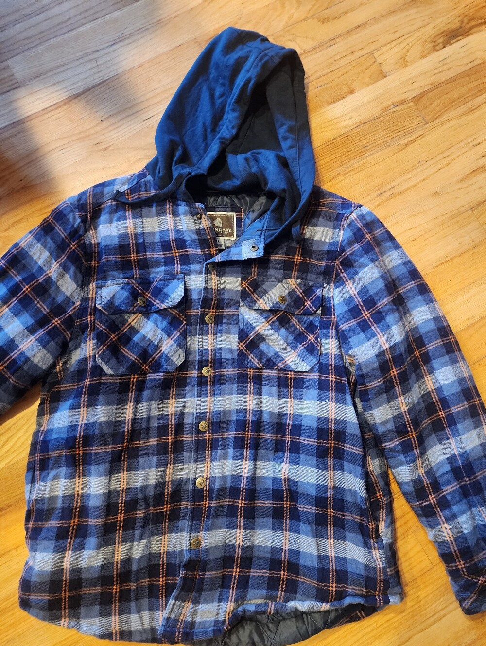 Men L Quilted Flannel.shirt Jacket Hoodie L Legendary Outfitters